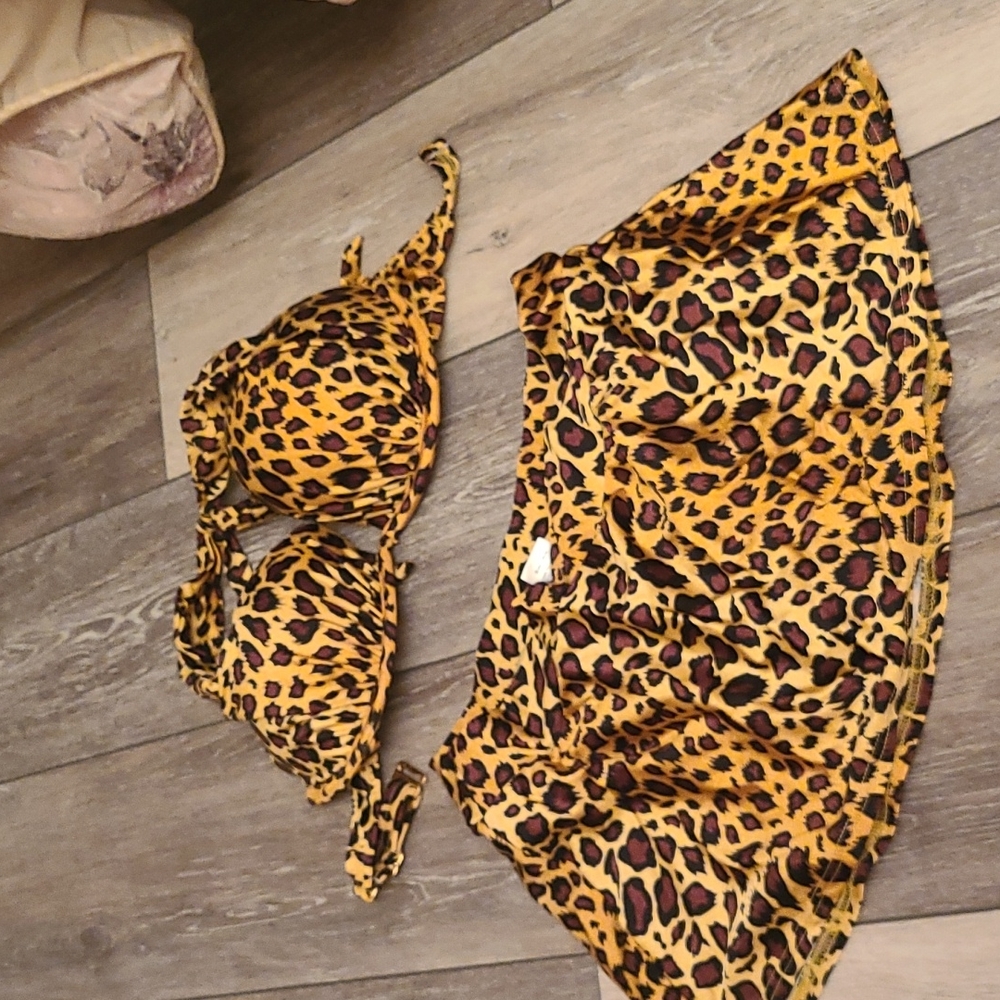 VENUS Leopard Print Bikini Skirt Bottom